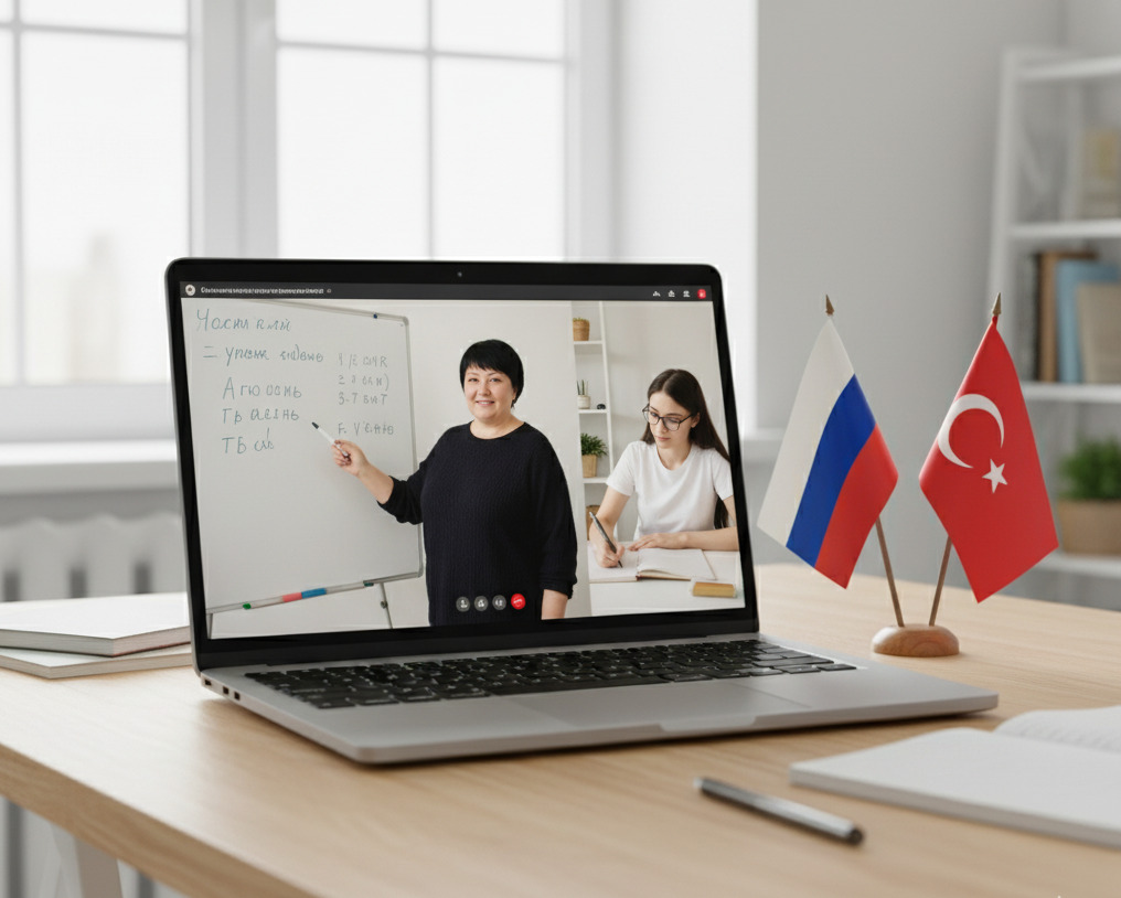 Birebir online Rusça dersi - Öğretmen ve öğrenci video konferans